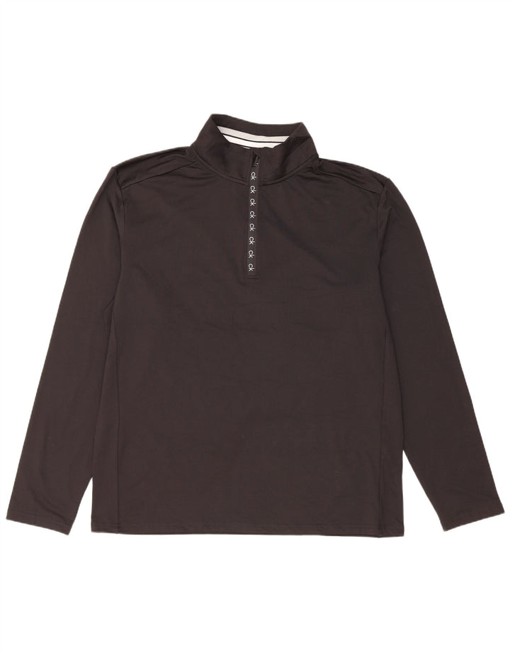 Calvin Klein Herre Golf Zip Neck Pullover Træningsdragt Top XL Sort Polyester