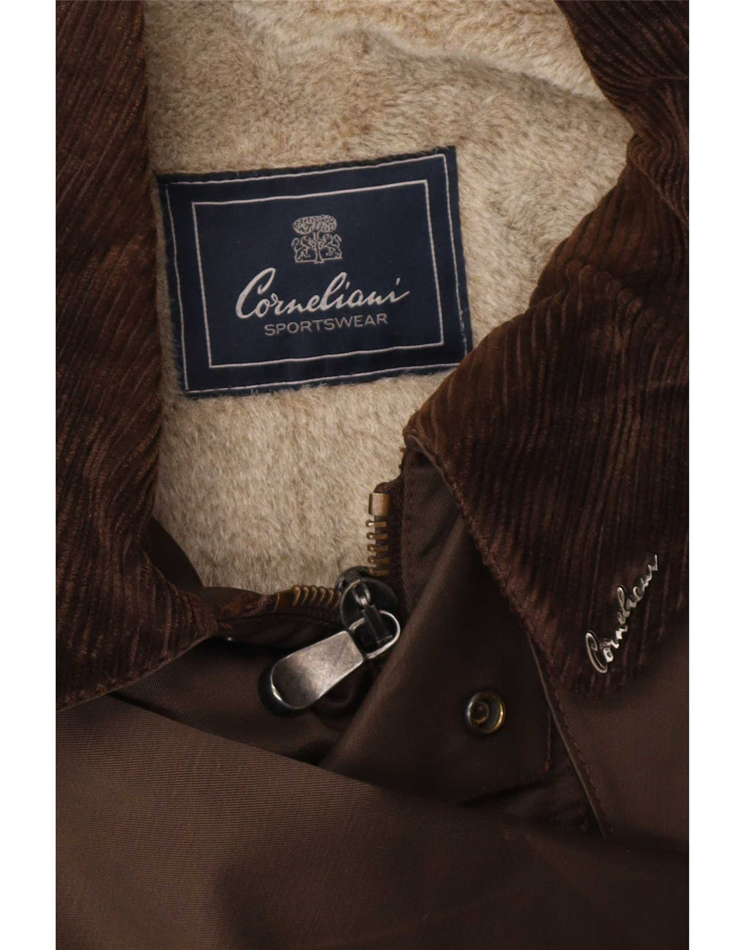 Corneliani Herre Sherpa Utility Jacket IT 56 3XL Brun Bomuld