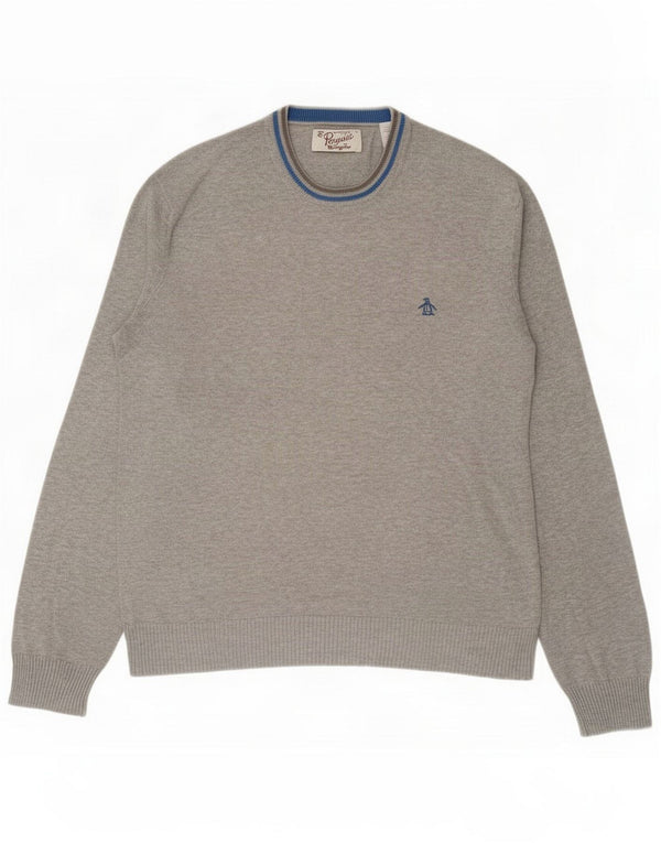 Penguin Herre sweater med rund hals mellemgrå