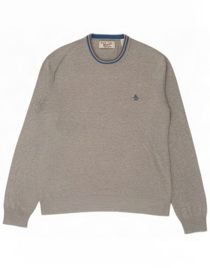Penguin Herre sweater med rund hals mellemgrå