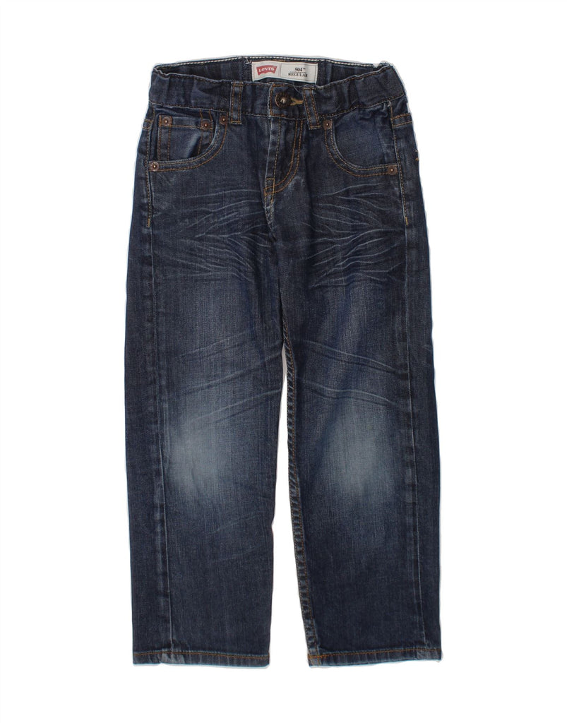 LEVI'S Boys 504 Regular Straight Jeans 3-4 Years W20 L17 Navy Blue Vintage Levi's and Second-Hand Levi's from Messina Hembry 
