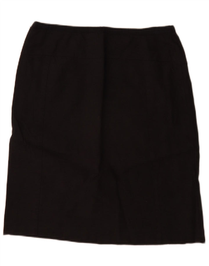 Stiksav lige nederdel til kvinder UK 12 Medium W28 sort linned