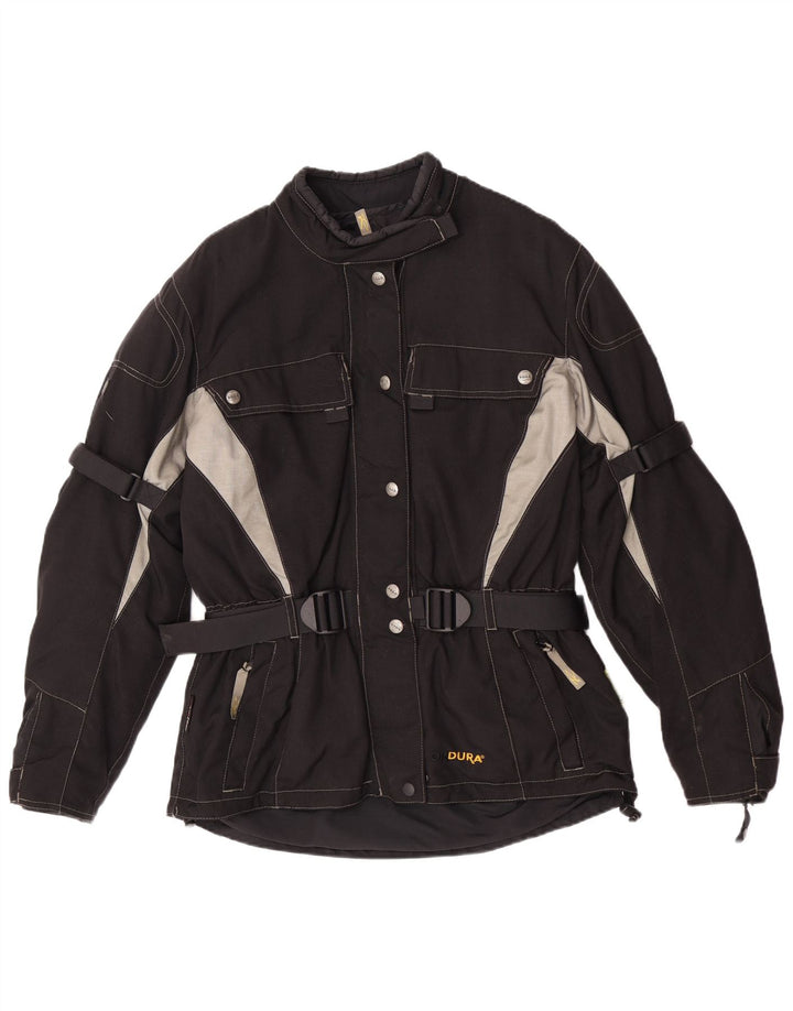 POLO Dame Motorcykel Racer Jakke UK 14 Medium Sort Colourblock