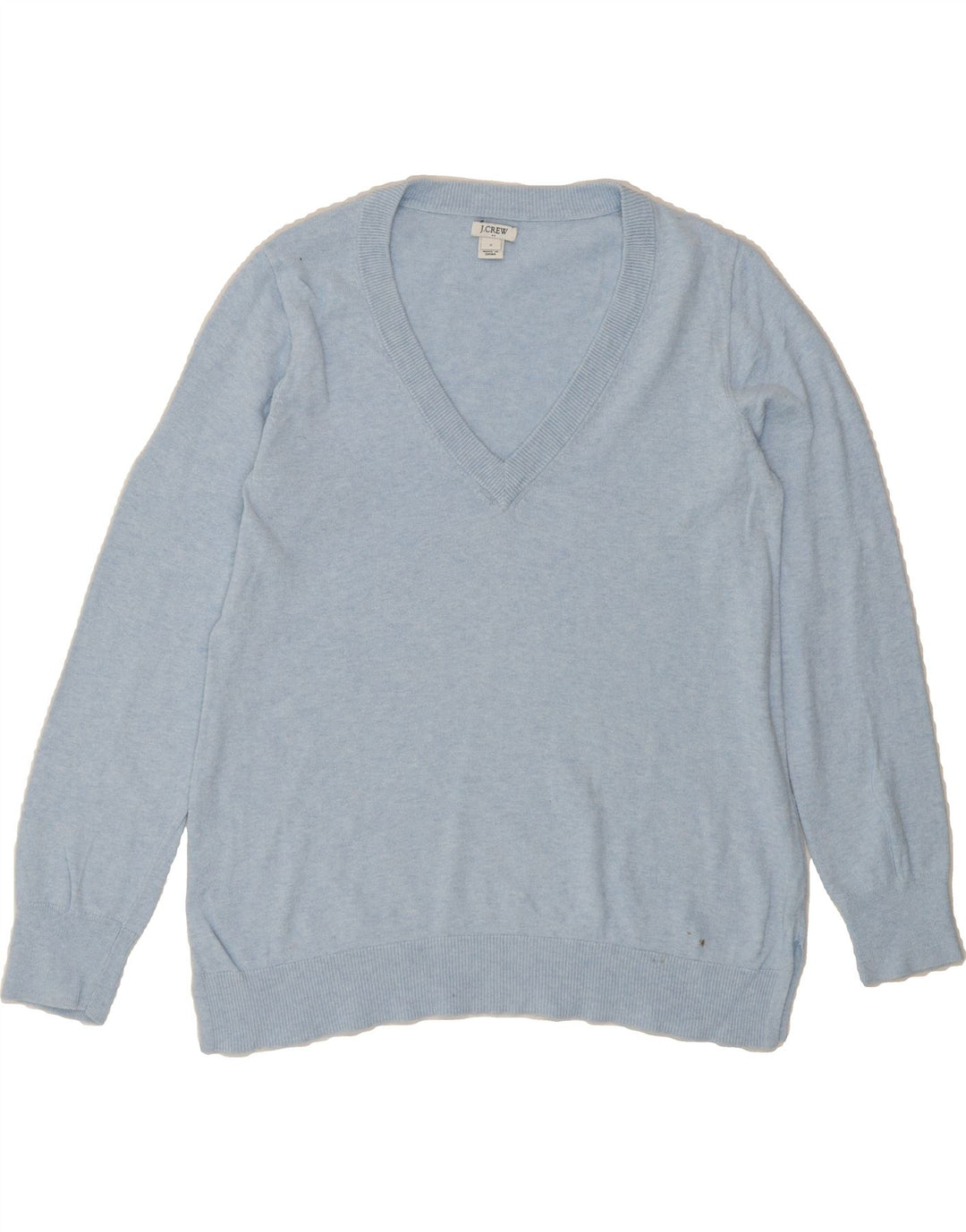 J. CREW Womens V-Neck Jumper Sweater UK  10 Small Blue Cotton Vintage J. Crew and Second-Hand J. Crew from Messina Hembry 