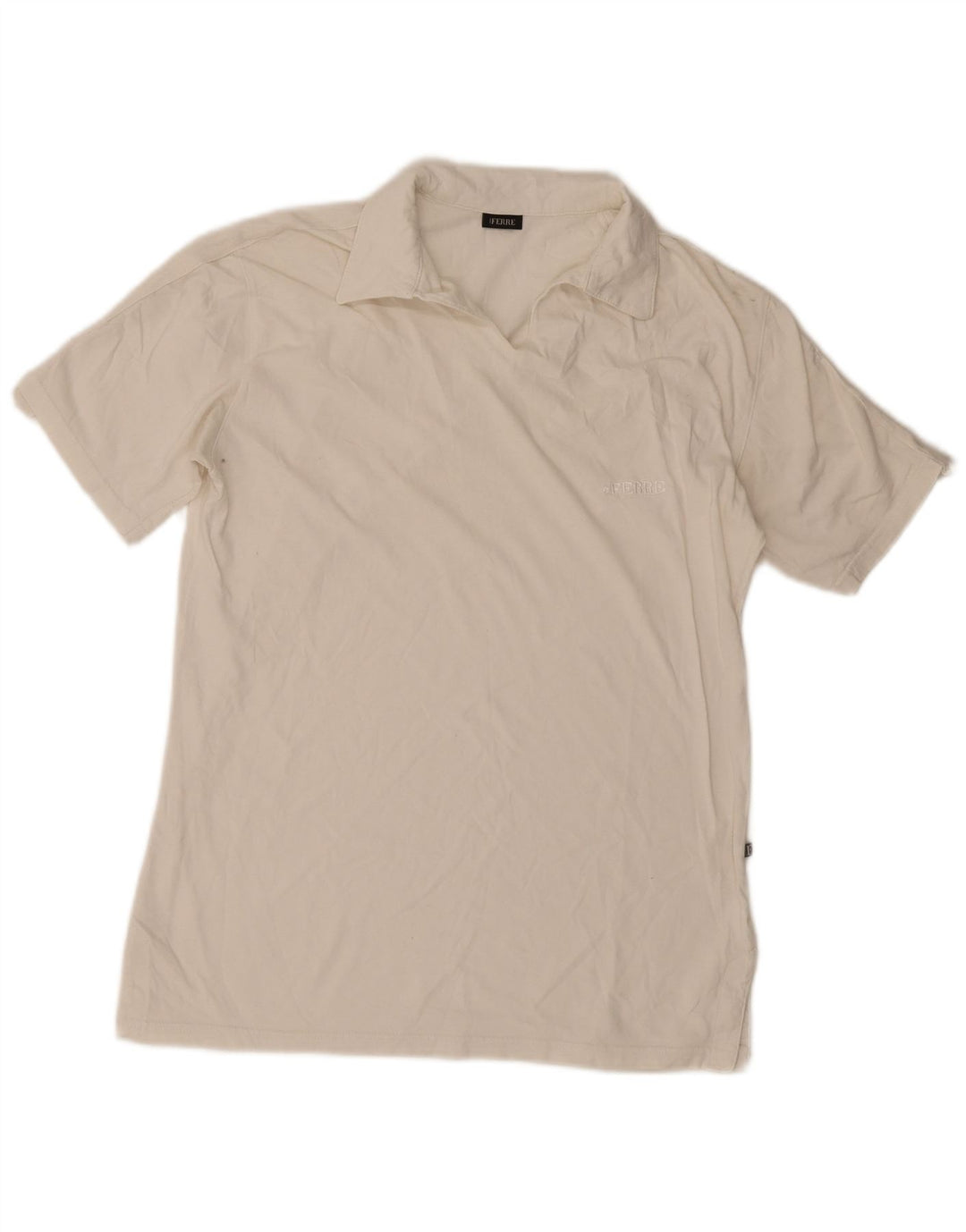 Ferre Herre Polo Shirt Lille Hvid Bomuld