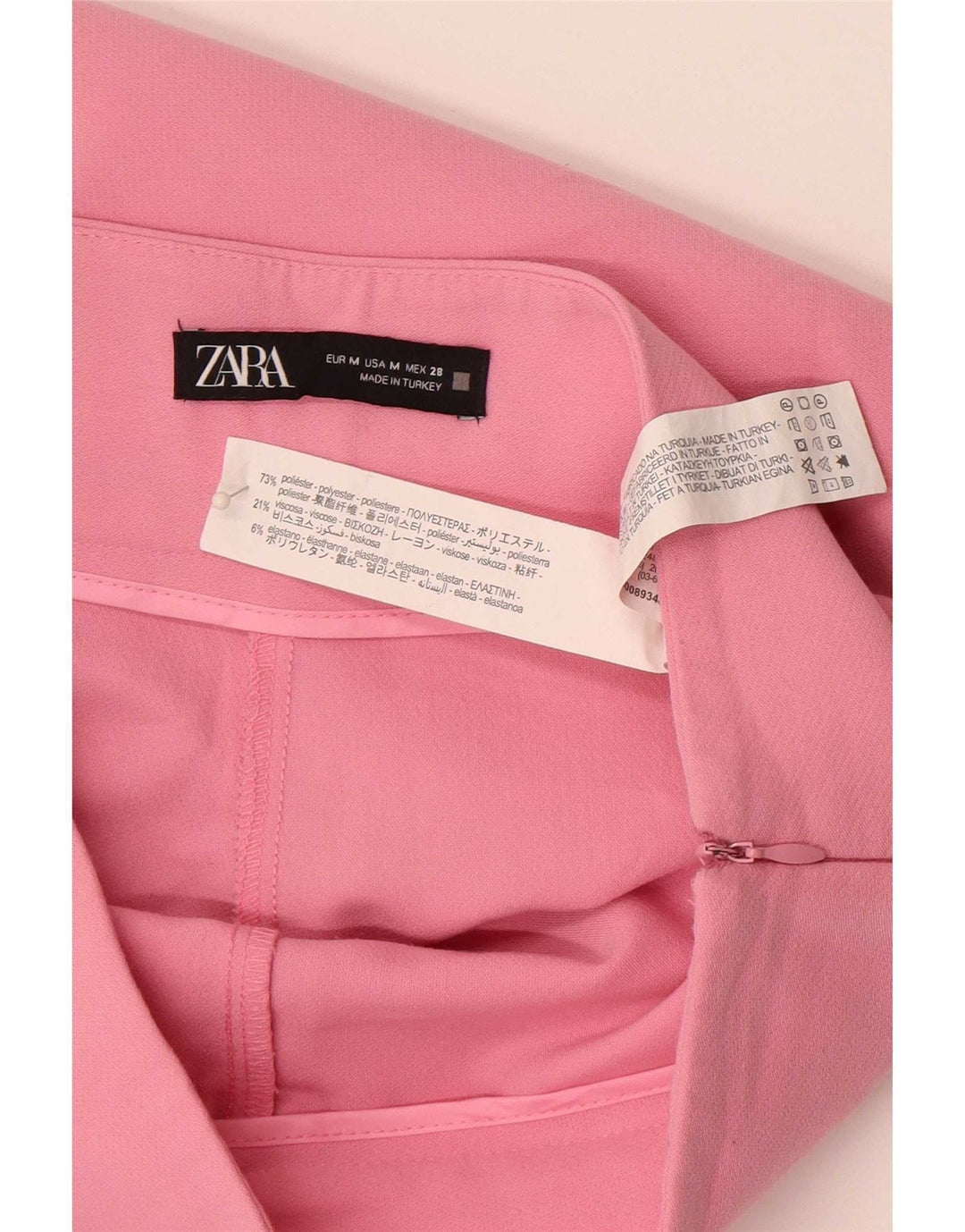Zara Dame Højtalje Casual Shorts Medium W28 Pink Polyester