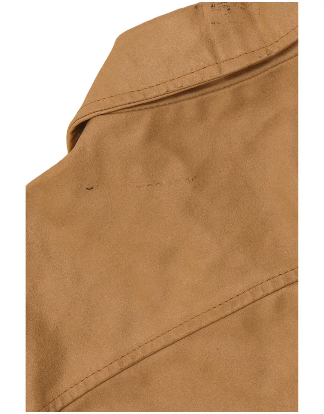 VINTAGE Dame Læderjakke UK 18 XL Beige Læder