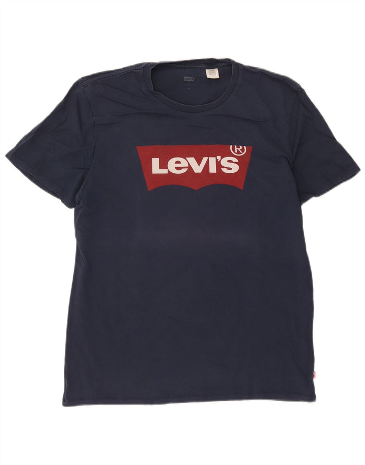 Levi's Herre grafisk T-shirt Top Medium Navy Blue