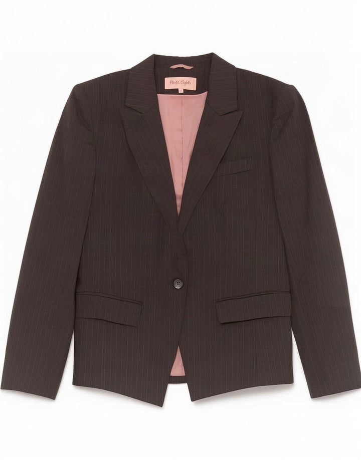 Phase Eight Herre 1 Knap Blazer Jacket UK 12 Medium Grey Pinstripe