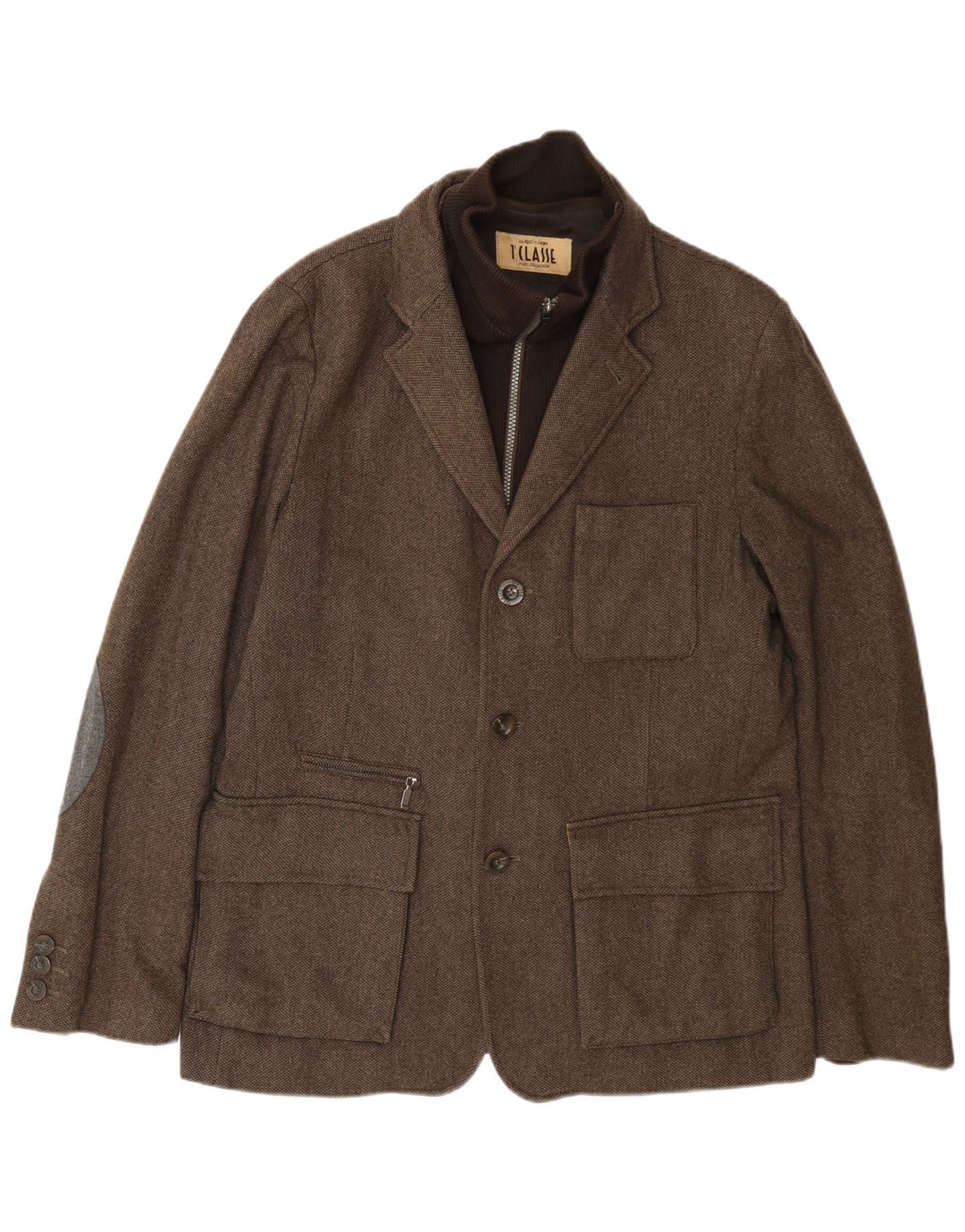 ALVIERO MARTINI Herre 3-knaps blazerjakke IT 52 XL Brun Uld