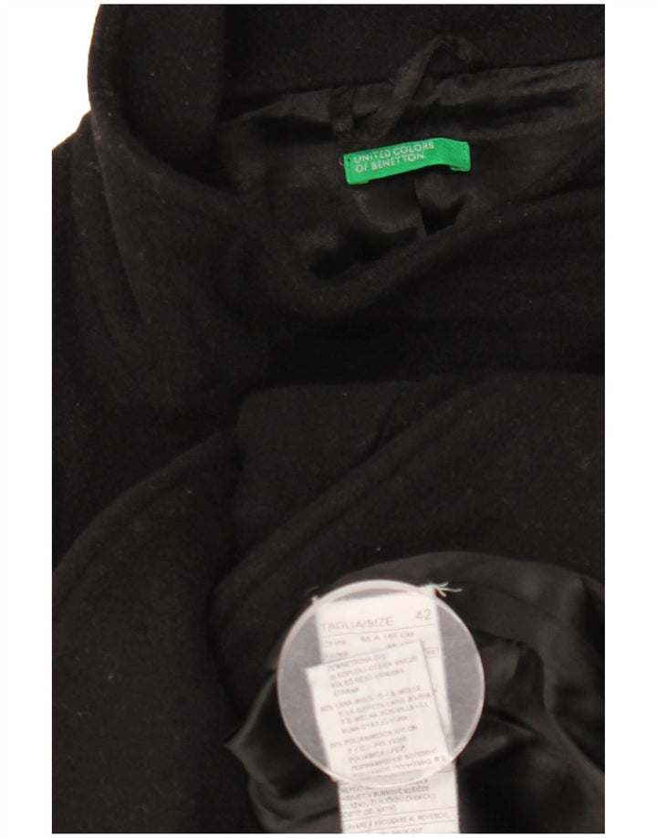 Benetton Womens Pea Coat IT 42 Medium Sort Uld