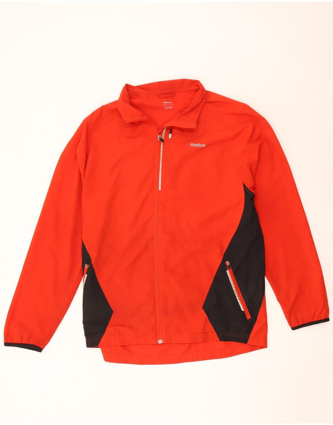 Reebok Træningsdragt til mænd, topjakke, stor rød farveblok polyester