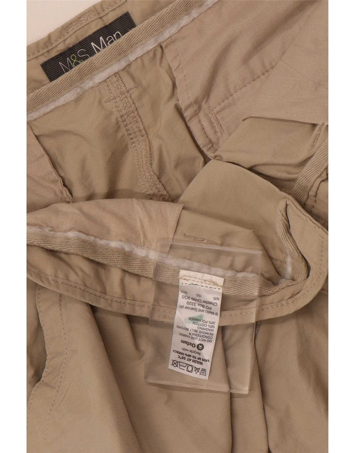 Marks & Spencer Herre Cargo Shorts W38 XL Beige Bomuld