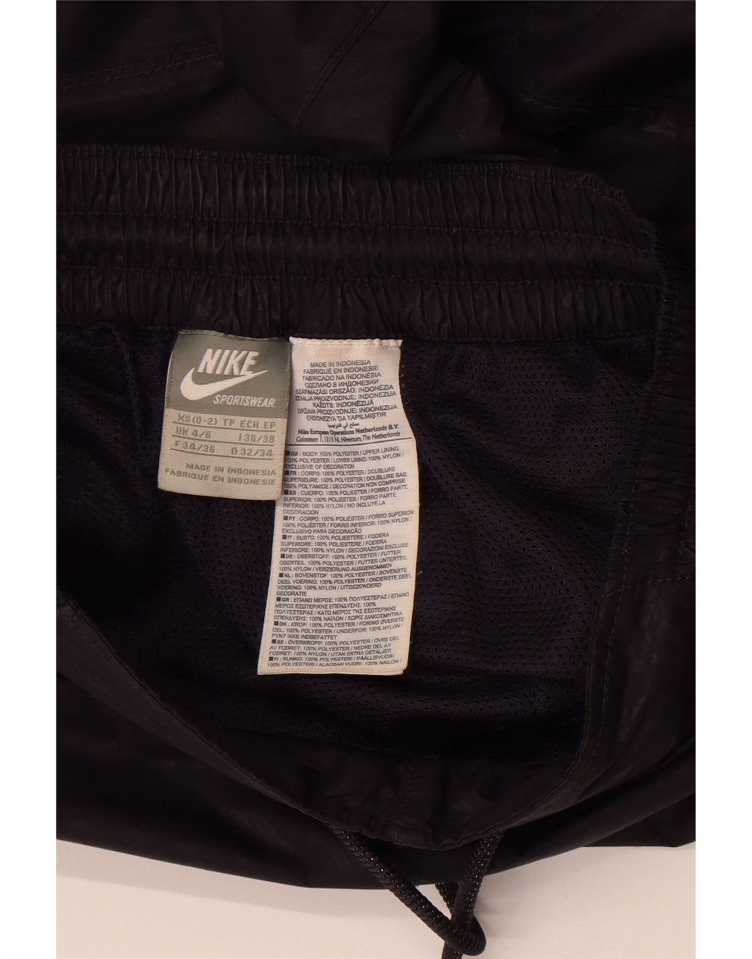 Nike grafiske træningsdragtbukser til kvinder UK 4/6 XS sort polyester
