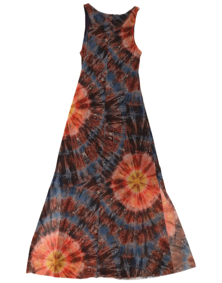 Desigual Dame ærmeløs Maxikjole UK 12 Medium Flerfarvet Tie Dye