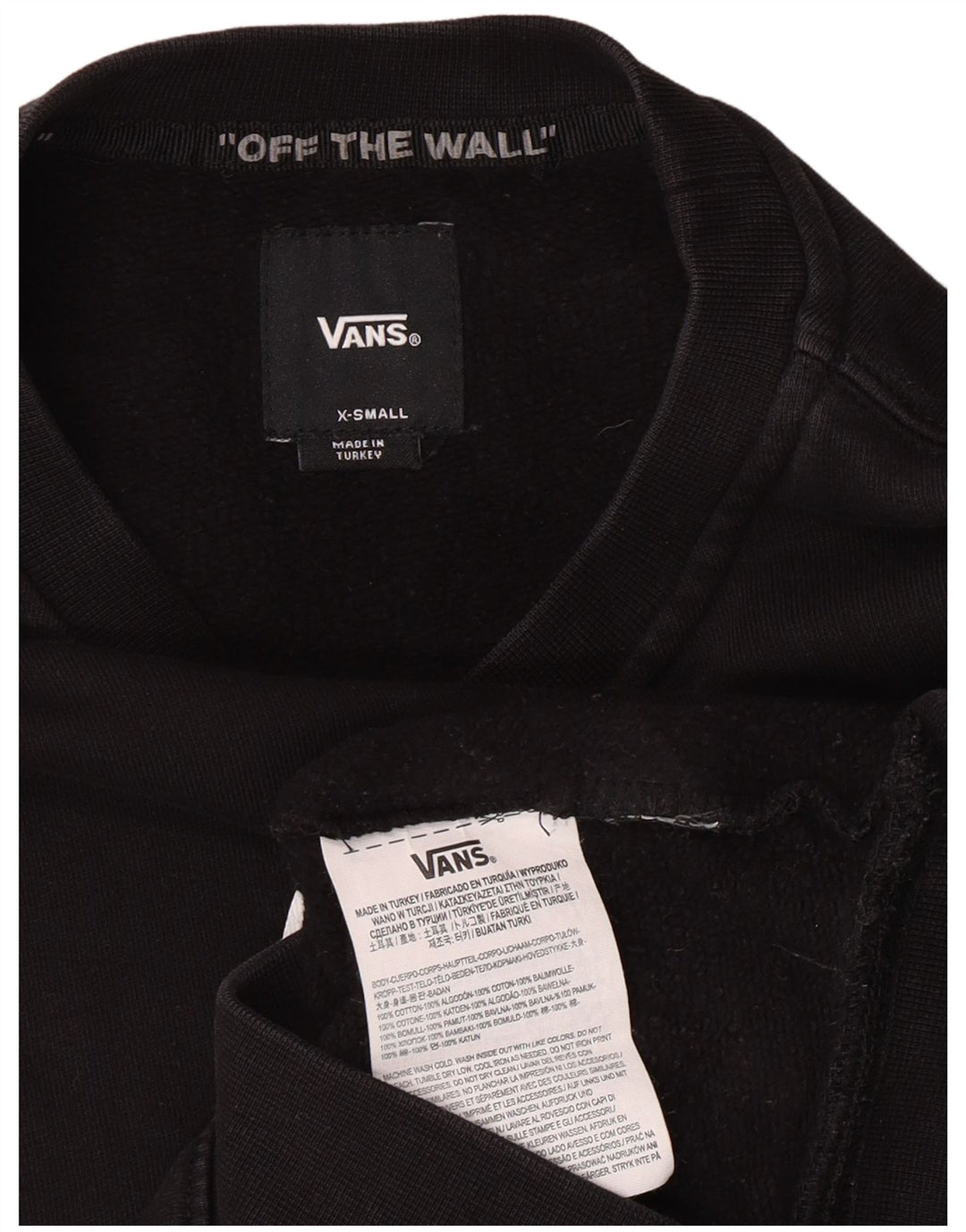 Vans Herre Off The Wall Grafisk Sweatshirt Jumper XS Sort Bomuld