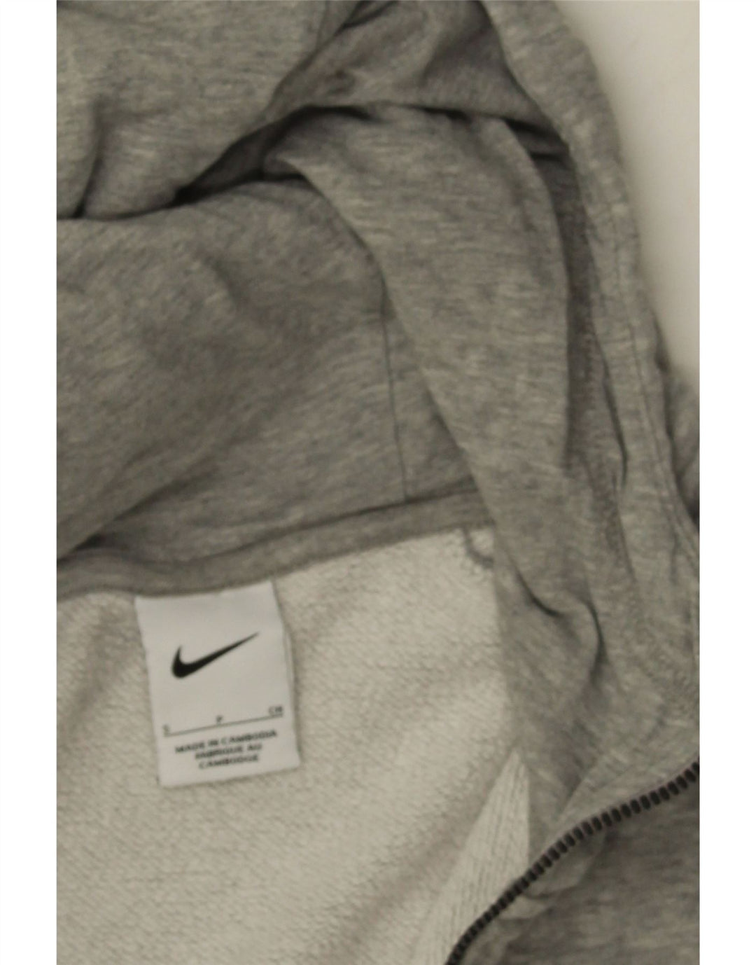 NIKE Mens Zip Hoodie Sweater Small Grey Cotton Vintage Nike and Second-Hand Nike from Messina Hembry 