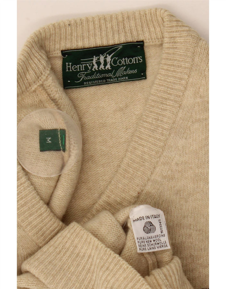 Henry Cottons Herre V-hals sweater Medium Beige Uld
