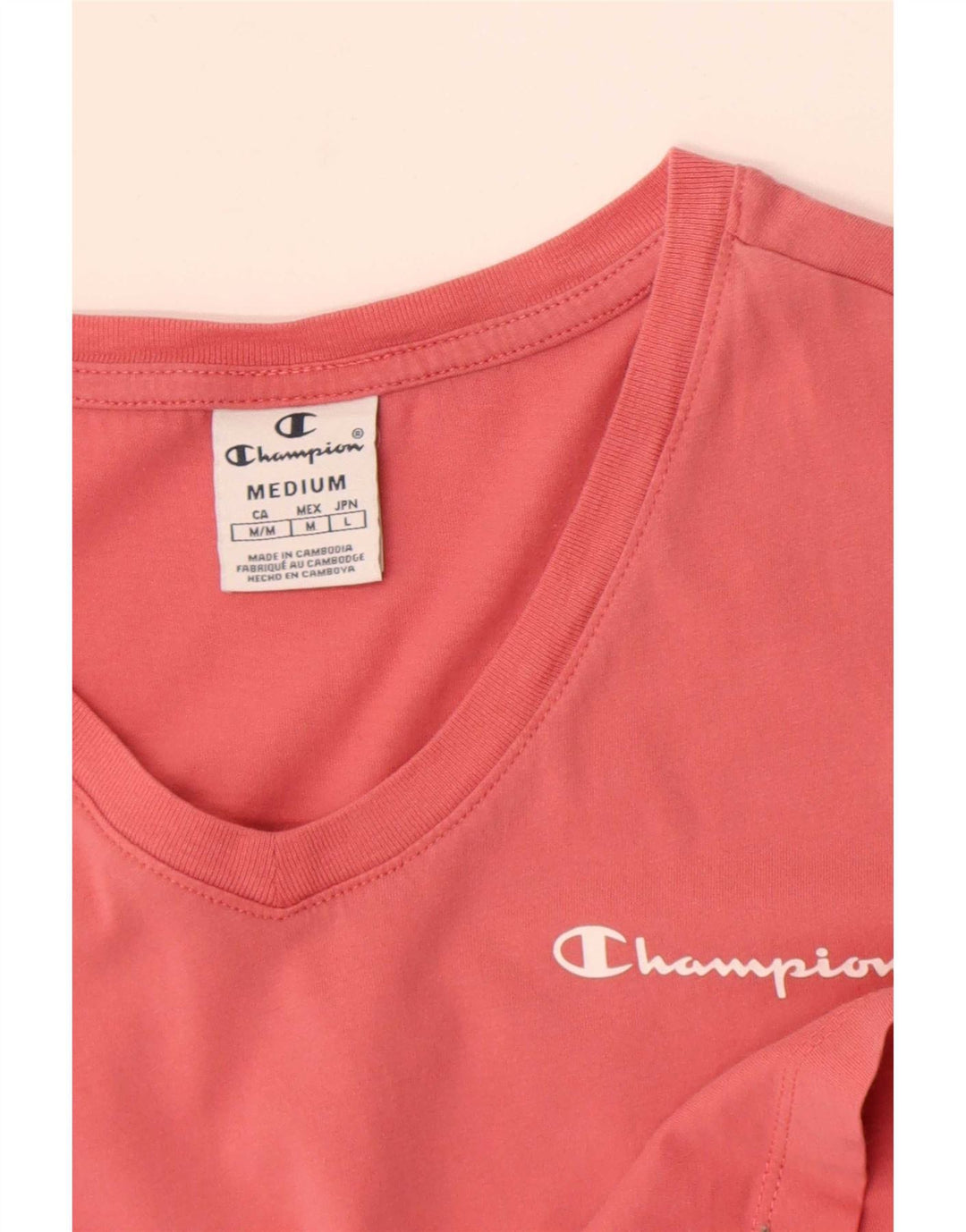 Champion Dame T-Shirt Top UK 12 Medium Pink