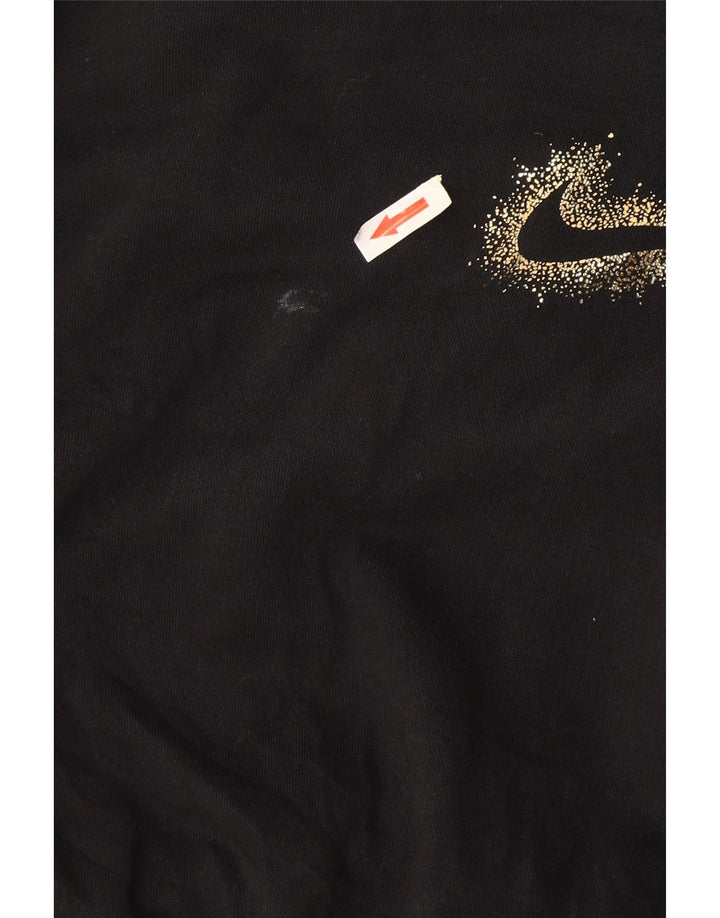 Nike Dame Crop Oversized Hoodie Jumper UK 10 Small Black