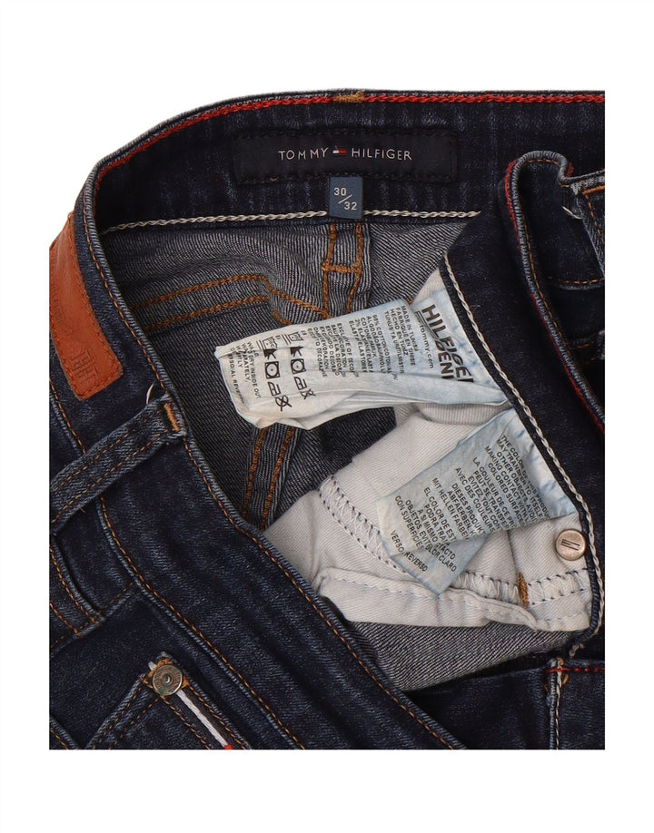 TOMMY HILFIGER Womens Slim Jeans W30 L32 Navy Blue Cotton