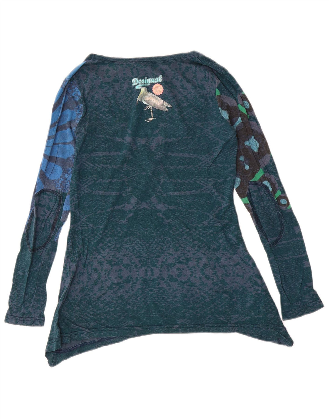 Desigual Damebluse Top UK 10 Small Multicolored Floral Viscose