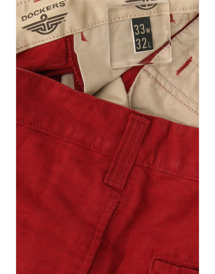 Dockers Herre Khakis Lige Chinobukser W33 L32 Rød