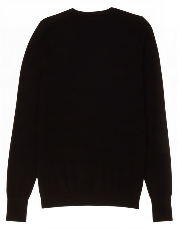 Zara Herre Boat Neck Jumper Sweater Small Black Viscose