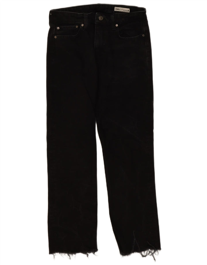 Zara Dame Straight Jeans EU 38 Small W28 L27 Sort