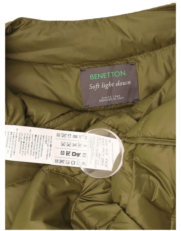 Benetton Polstret Damejakke UK 12 Medium Khaki Polyamid