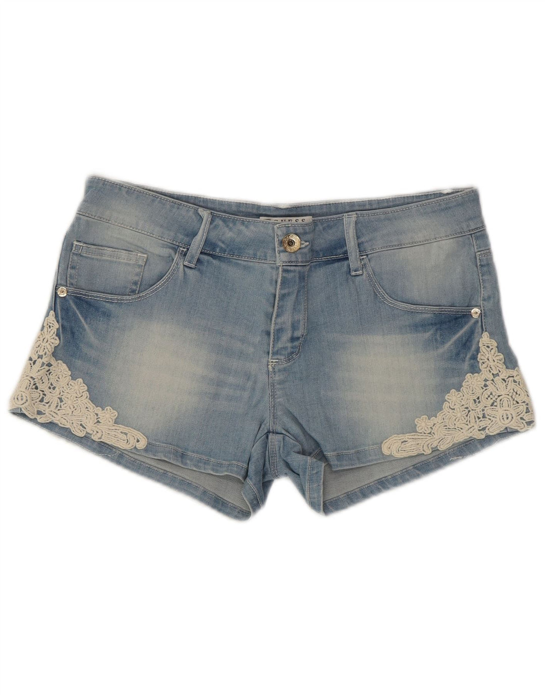 GUESS Girls Denim Shorts 15-16 Years W28 Blue