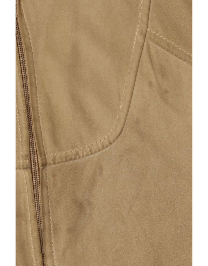 Vintage herre ruskind bomberjakke UK 38 Medium Beige