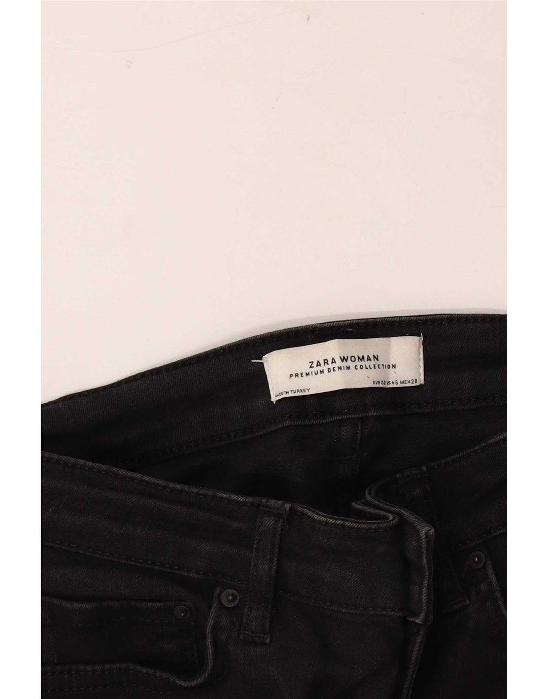 Zara Dame Flared Jeans EU 38 Small W28 L33 Sort