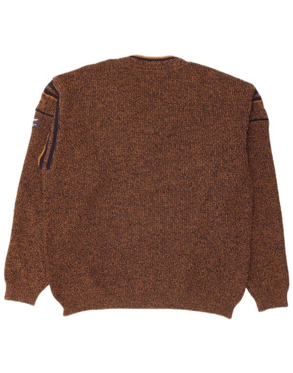 Il Granchio Herre V-hals sweater Medium Brun Flecked Wool