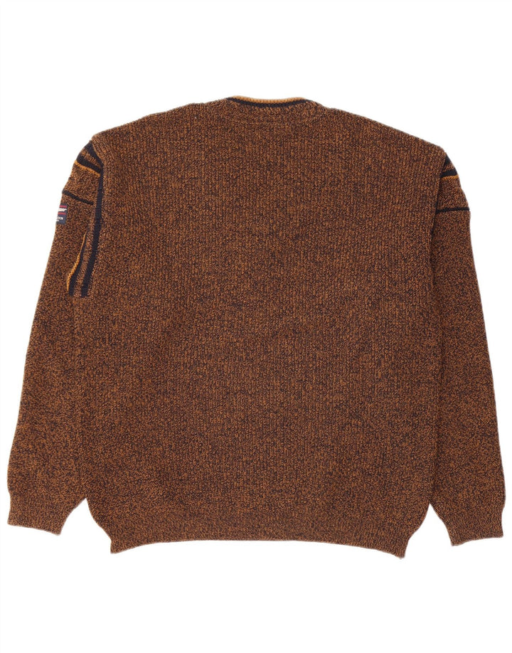 Il Granchio Herre V-hals sweater Medium Brun Flecked Wool
