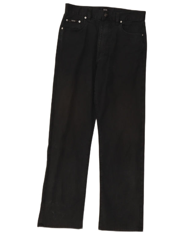 Hugo Boss Straight Casual Bukser til mænd W32 L32 Sort Bomuld