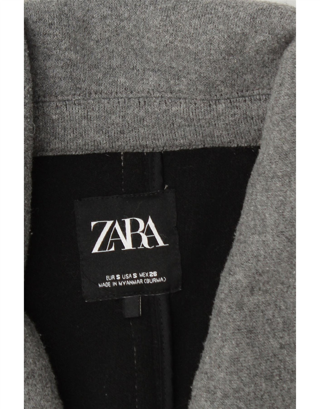 Zara Dame Oversized Overfrakke UK 10 Lille Grå