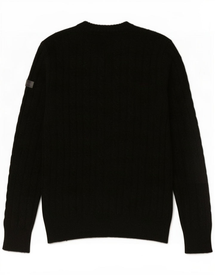Superdry Herre sweater med rund hals XL sort lammeuld