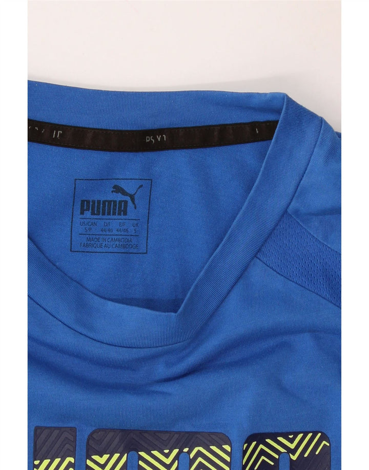 PUMA Mens Graphic T-Shirt Top Small Blue