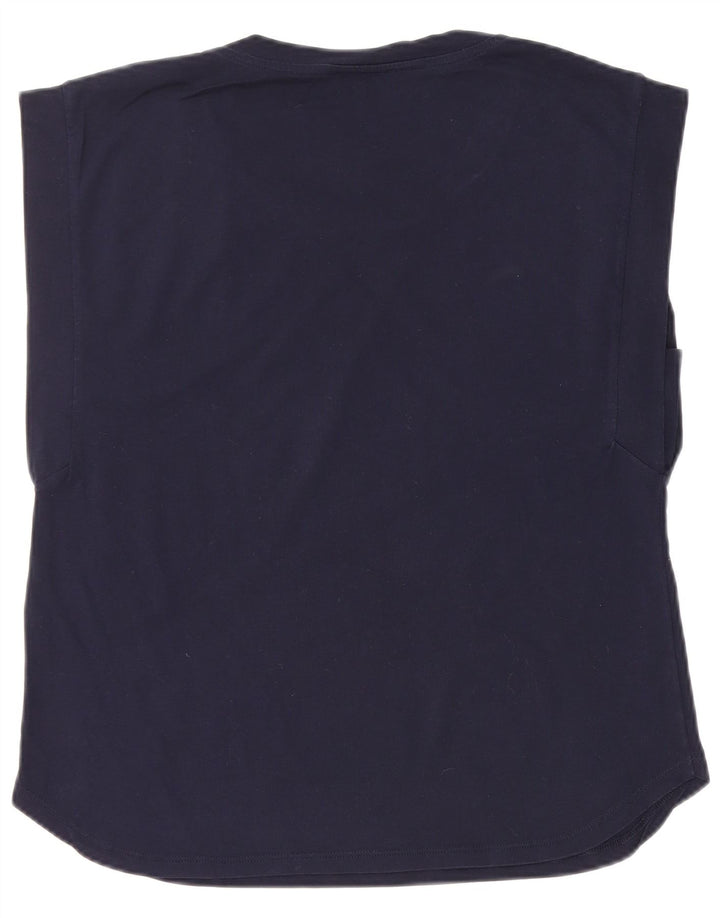 Benetton Damevest Top UK 12 Medium Navy Blue Bomuld