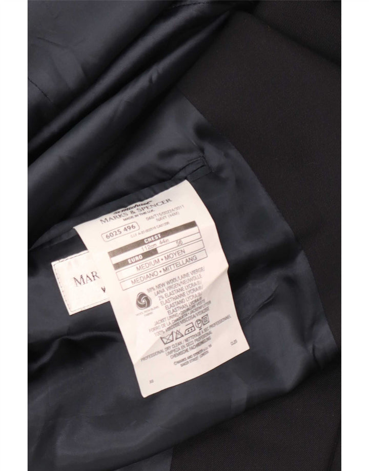 Marks & Spencer Herre 2-knaps blazerjakke UK 44 XL Sort Uld