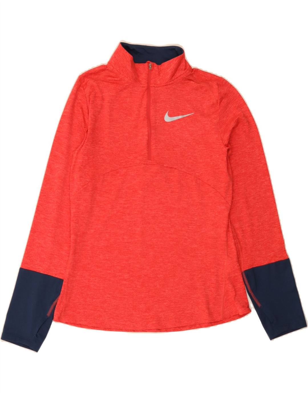 NIKE Girls Zip Neck Pullover Tracksuit Top 13-14 Years XL Red Colourblock Vintage Nike and Second-Hand Nike from Messina Hembry 