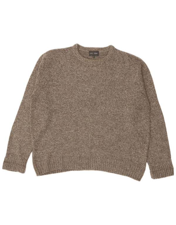 Marks & Spencer Herre sweater med rund hals XL Brun Flecked Acryl