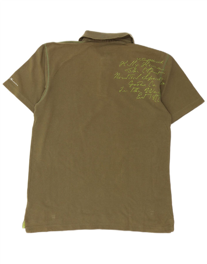 HELLY HANSEN Grafisk poloshirt til mænd Stor Khaki Bomuld