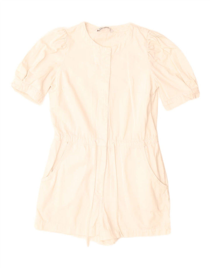 Zara Dame Playsuit UK 10 Small White Bomuld