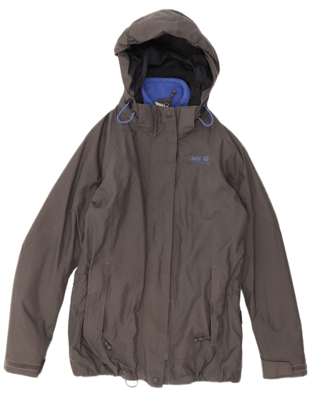 Jack Wolfskin Dame Hætte Oversized Windbreaker Jacket UK 8 Small Grey