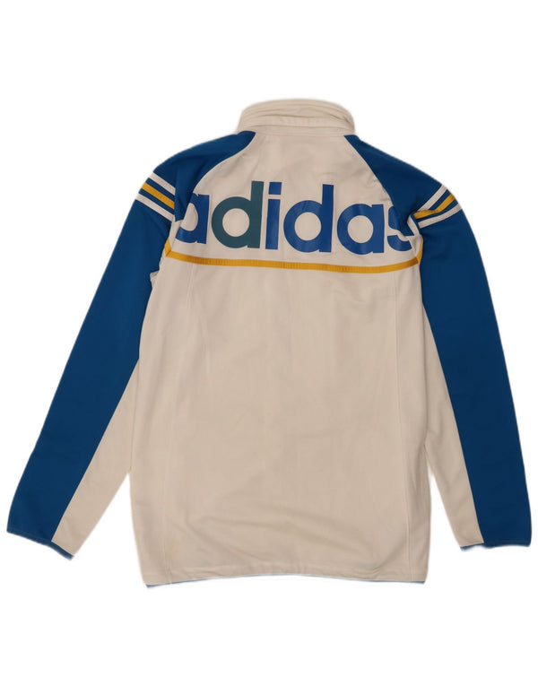 Adidas Mens Tracksuit Top Jacket UK 36/38 Small White Colourblock Polyester