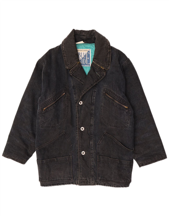 Blue Side Herre Denim Jacket UK 40 Large Black