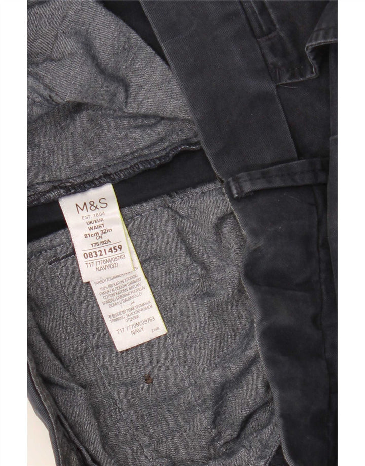 Marks & Spencer Herre Chino Shorts W32 Medium Navyblå Bomuld
