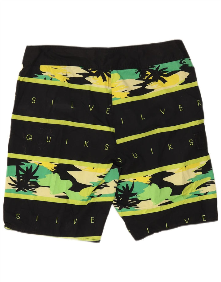Quiksilver grafiske badeshorts til mænd, store sortstribede polyester